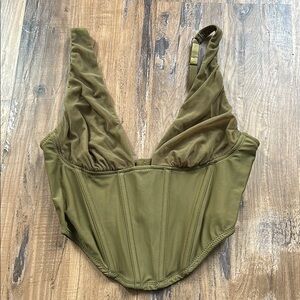 Urban Outfitters Olive Green Corset Top